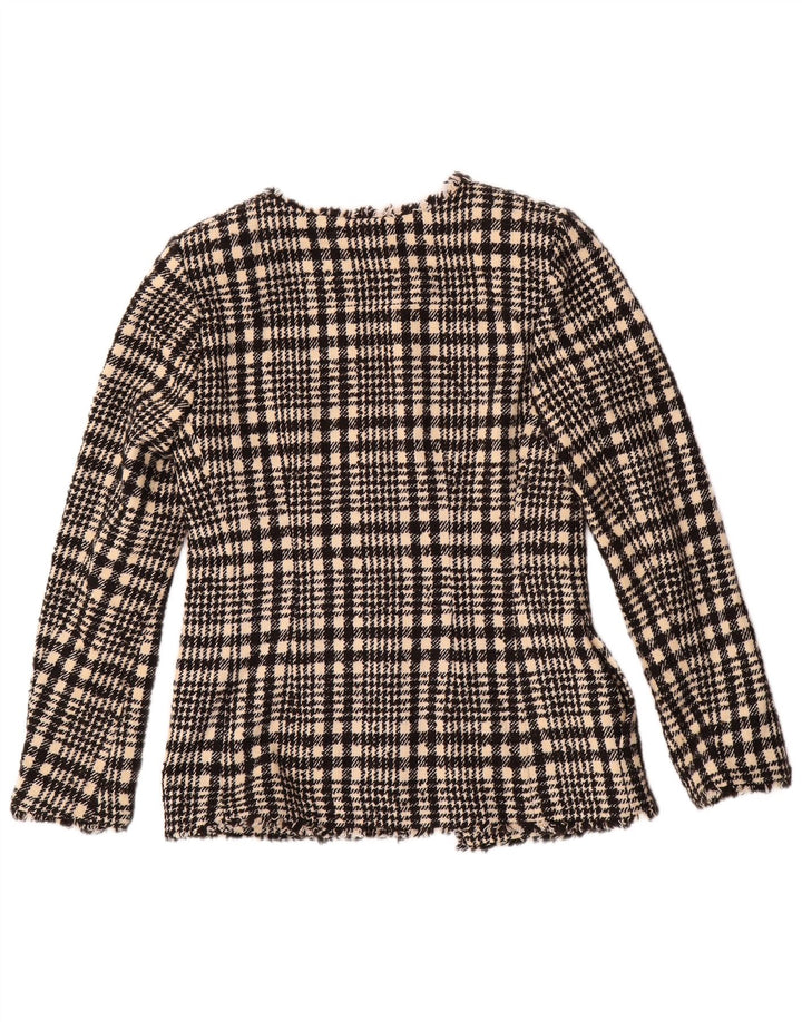 Marks & Spencer Veste Blazer Femme UK 6 XS Noir Plaid Polyester