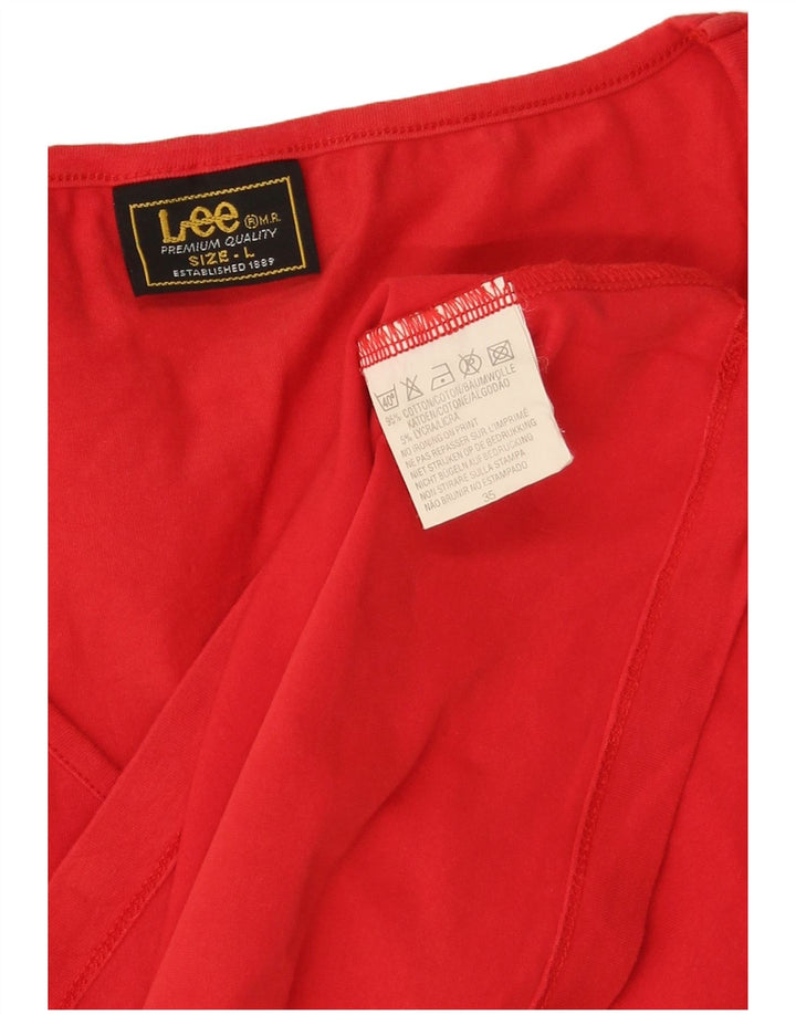 Lee Débardeur court pour femme UK 44 Large Rouge Coton