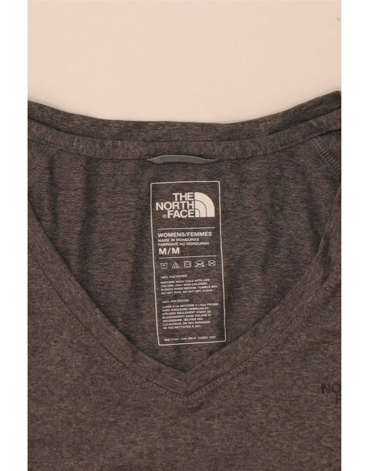 The North Face T-Shirt Femme Top UK 12 Gris Moyen Polyester Moucheté