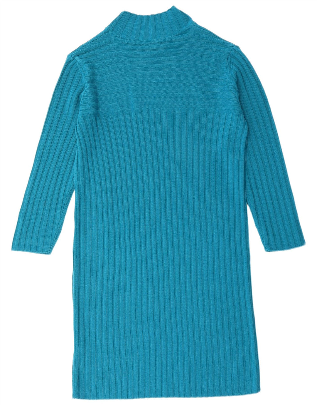 Benetton Robe pull à manches longues pour femme UK 44 Laine bleu moyen