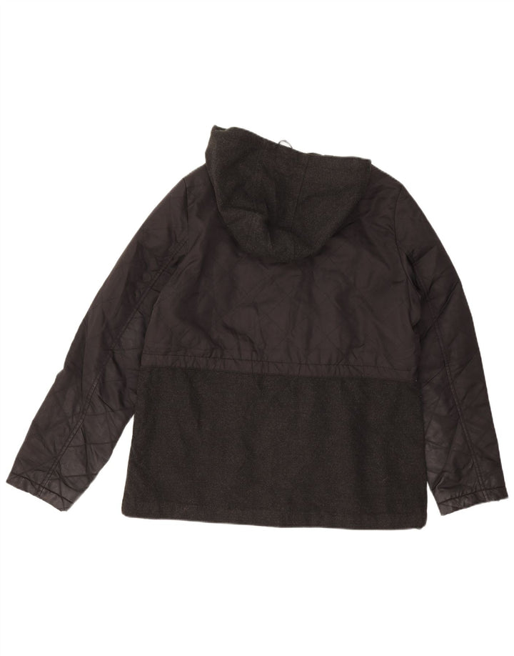 Topshop Veste matelassée à capuche pour femme UK 44 Large Noir Polyester