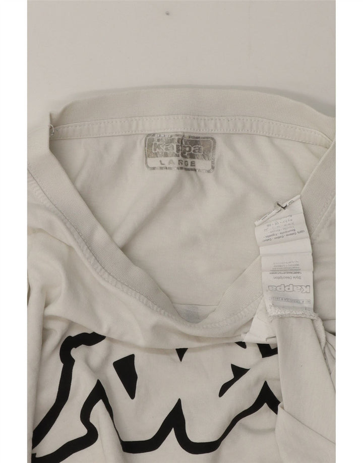 Kappa T-Shirt Graphique Homme Grand Blanc Coton