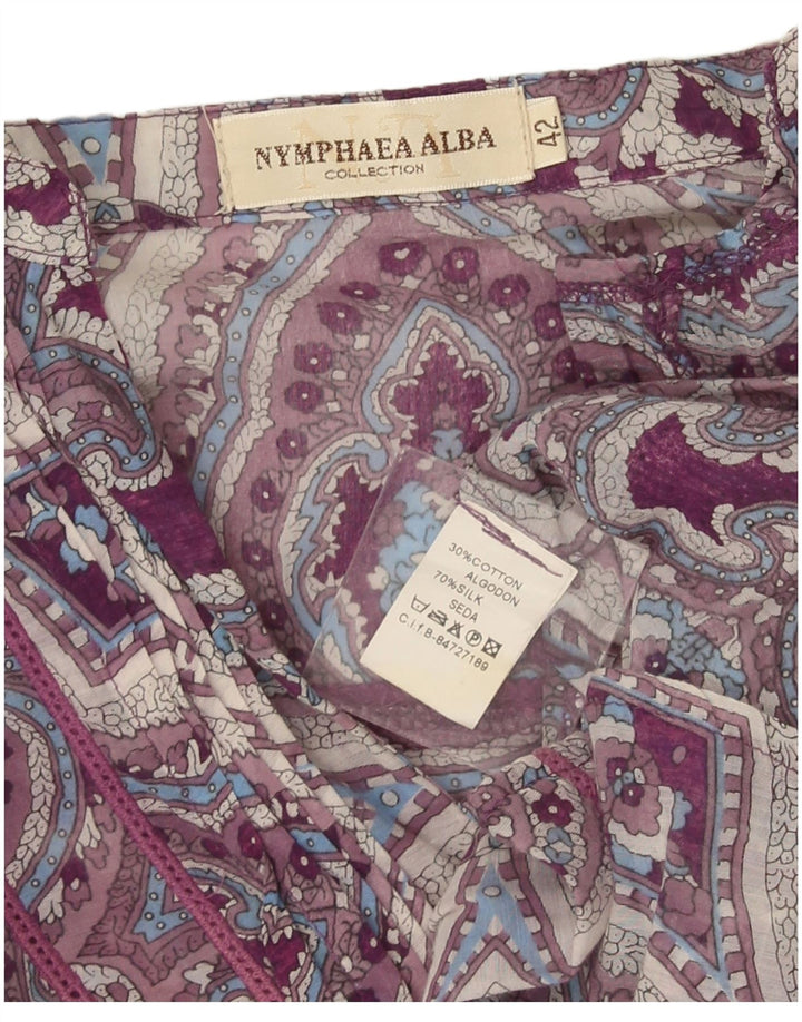 Nymphaea Alba Tunique à manches longues pour femme IT 42 Violet moyen en soie cachemire