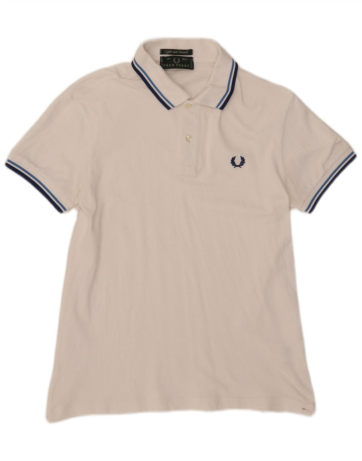 Fred Perry Polo léger et extensible pour homme Petit coton blanc