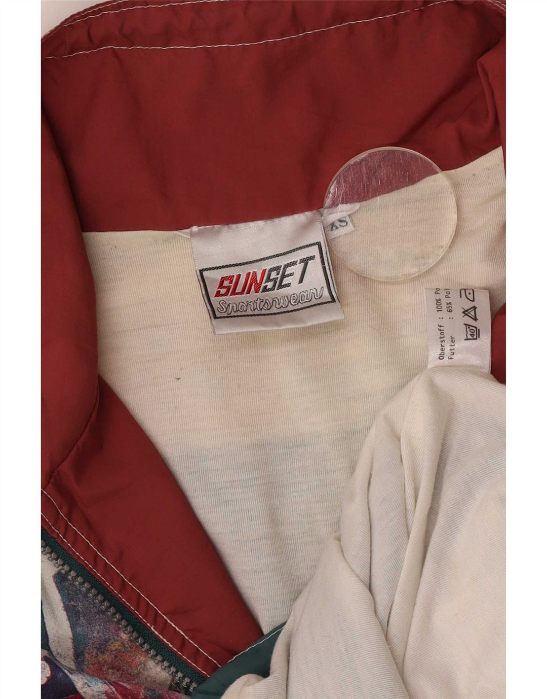 vintage Mens Pull Survêtement Top Veste XS Multicolore Géométrique
