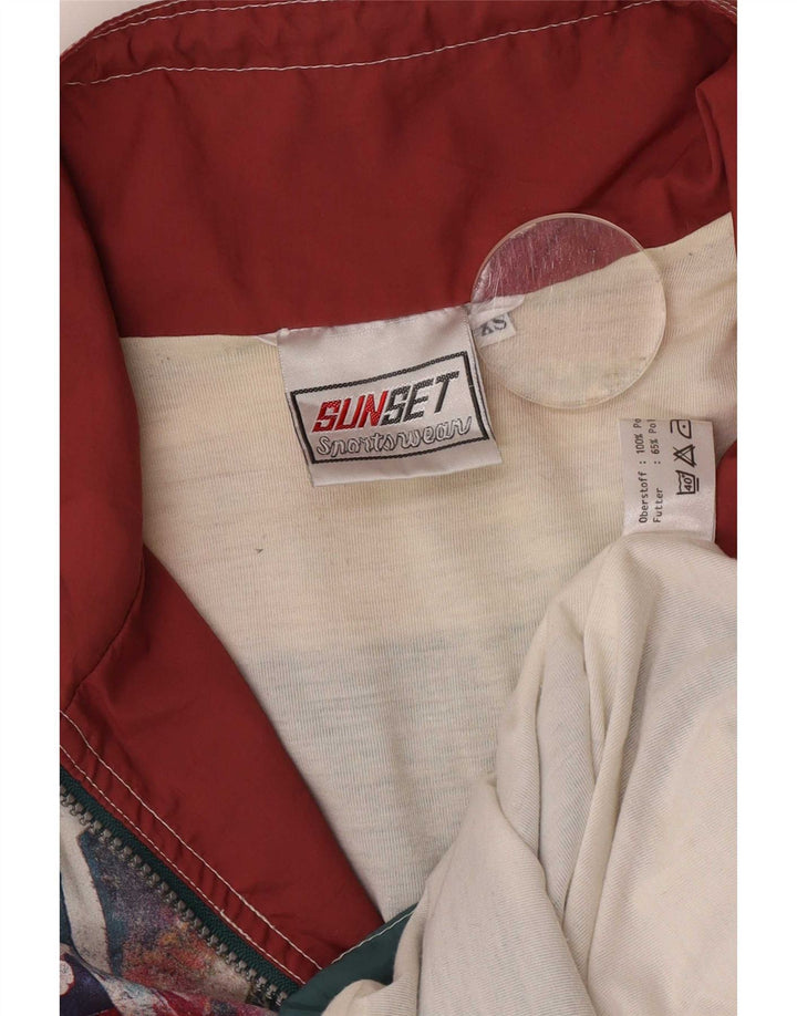 vintage Mens Pull Survêtement Top Veste XS Multicolore Géométrique