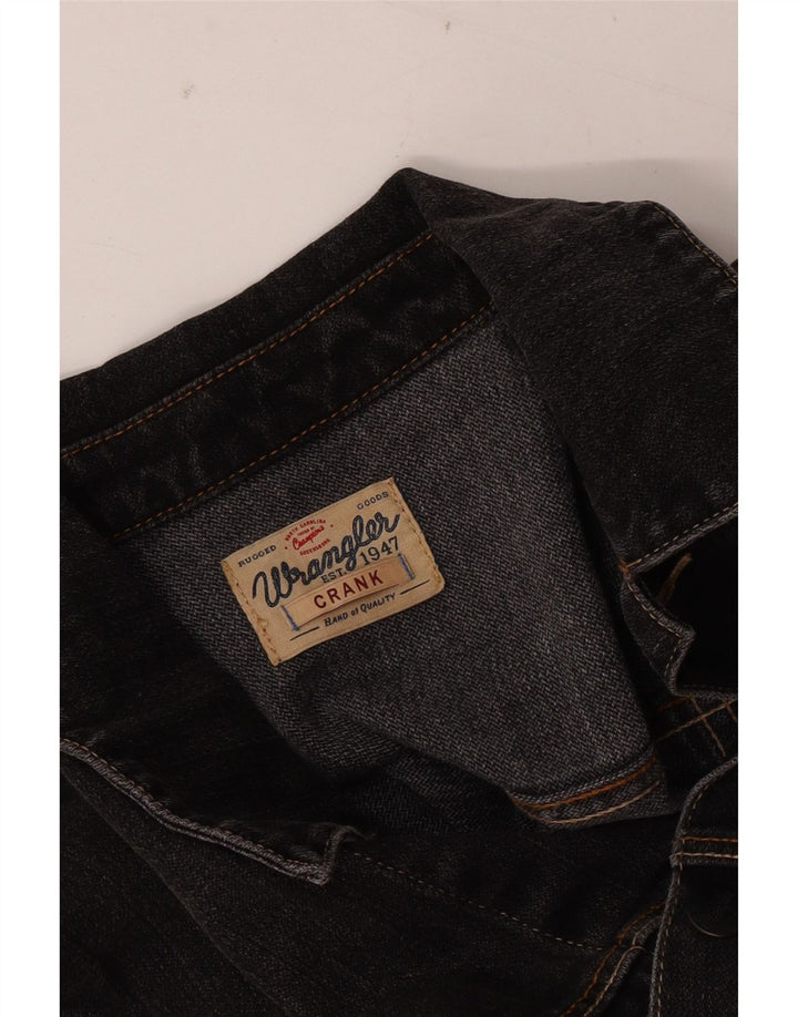 Wrangler Veste en jean Crank pour homme UK 36 Petit Noir