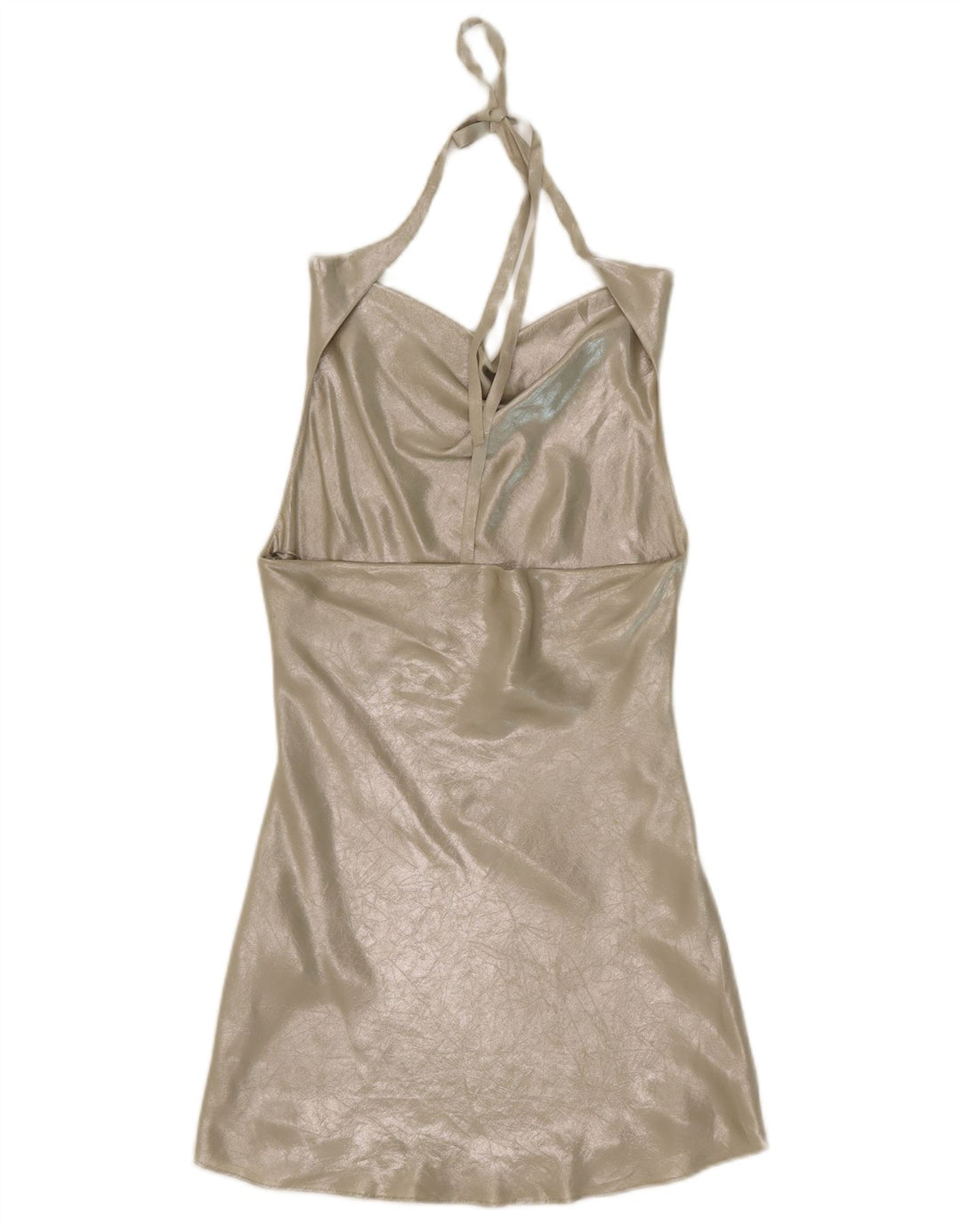 Zara Femme Robe Licou UK 6 XS Argent Polyester