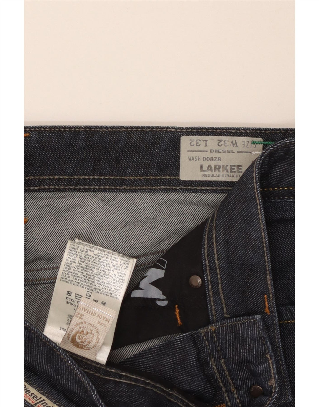 DIESEL Jean droit Larkee coupe droite homme W32 L32 bleu marine coton