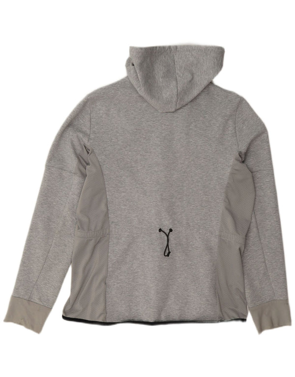 Adidas Pull à capuche zippé pour femme UK 16/18 Grand coton gris