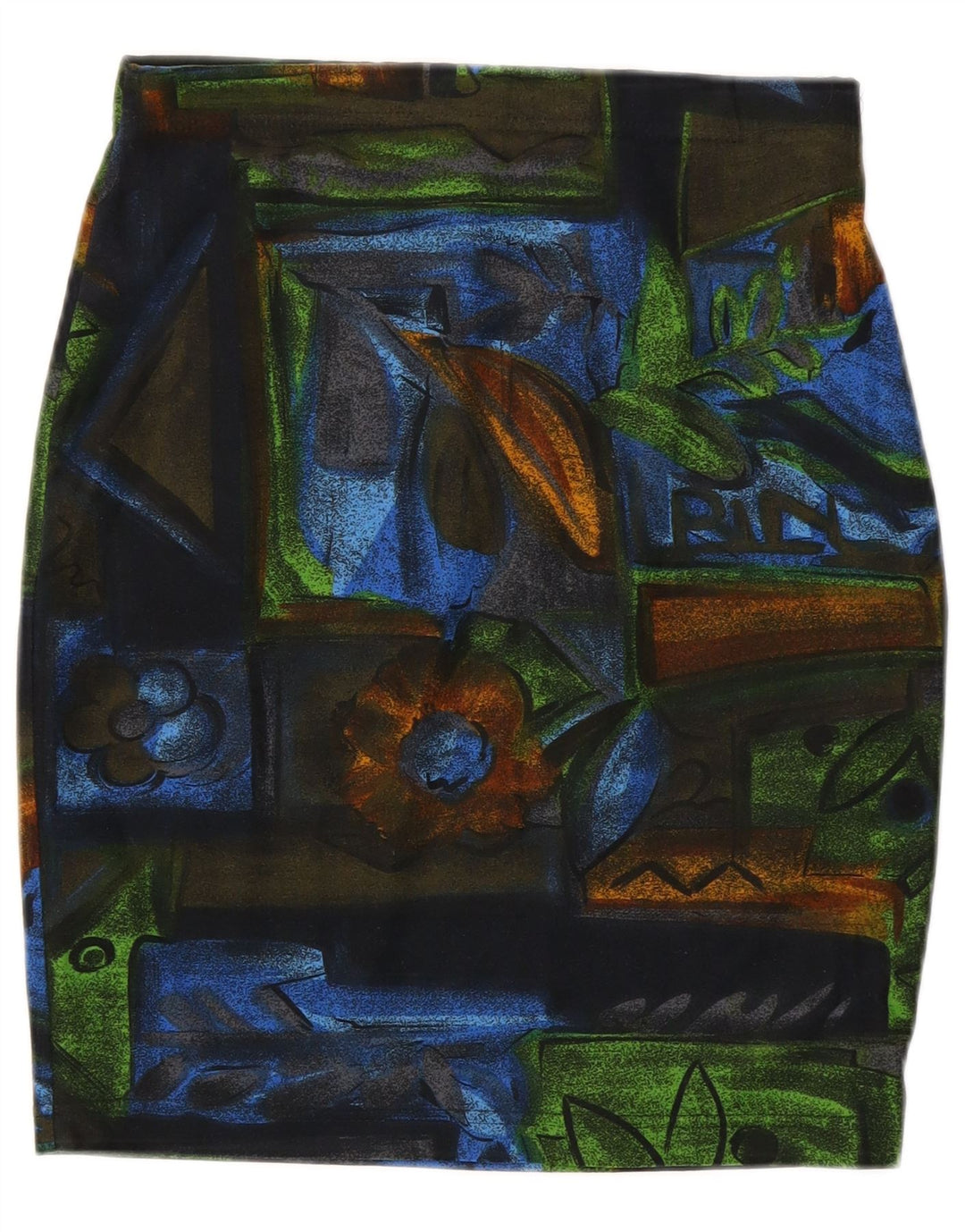 jupe crayon femme vintage W28 Polyester floral multicolore moyen