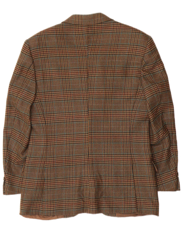 BURBERRYS Veste blazer à 2 boutons pour homme IT 48 en laine pied-de-poule marron moyen