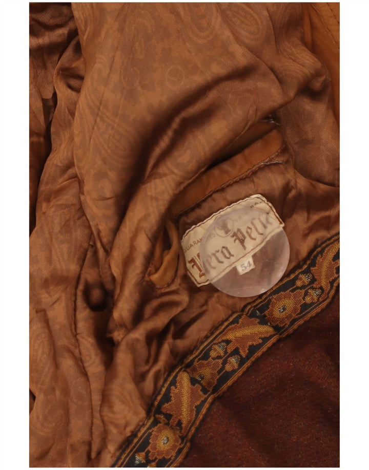 veste en daim homme vintage IT 54 2XL Cuir marron