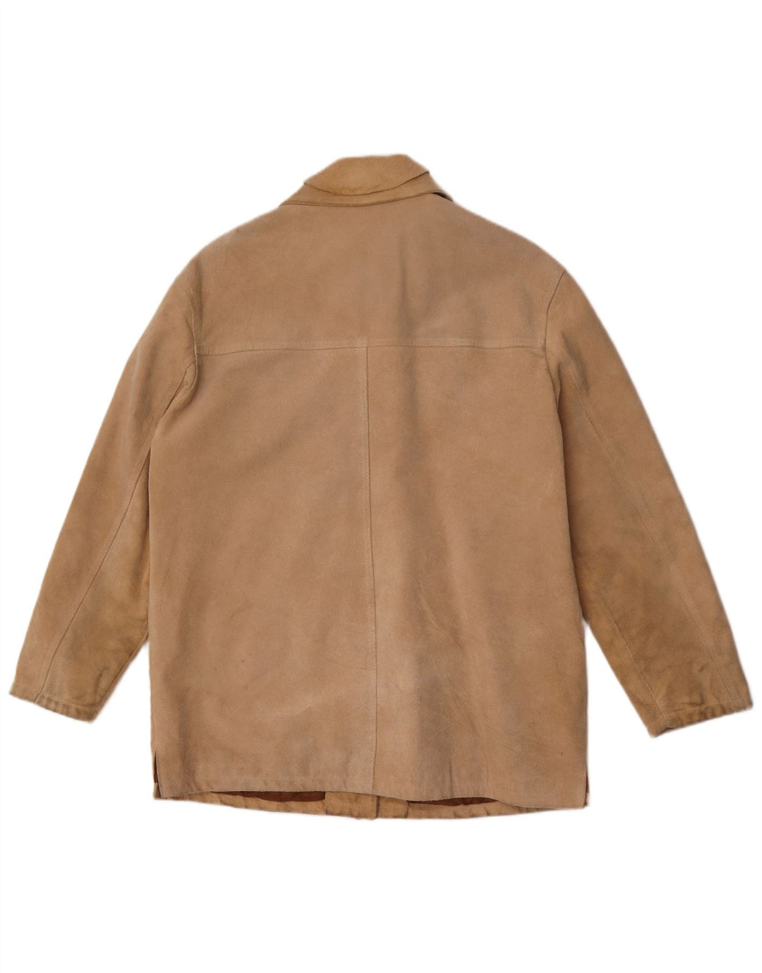 veste en daim femme vintage IT 44 cuir beige moyen
