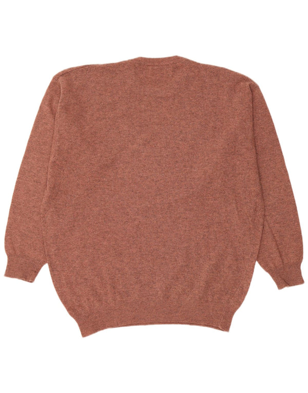 Benetton Pull à col rond pour homme en laine vierge marron