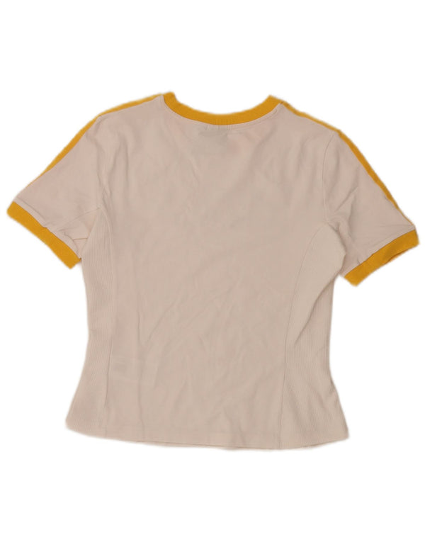 Adidas T-shirt court graphique pour femme UK 12/14 Blanc moyen Colourblock