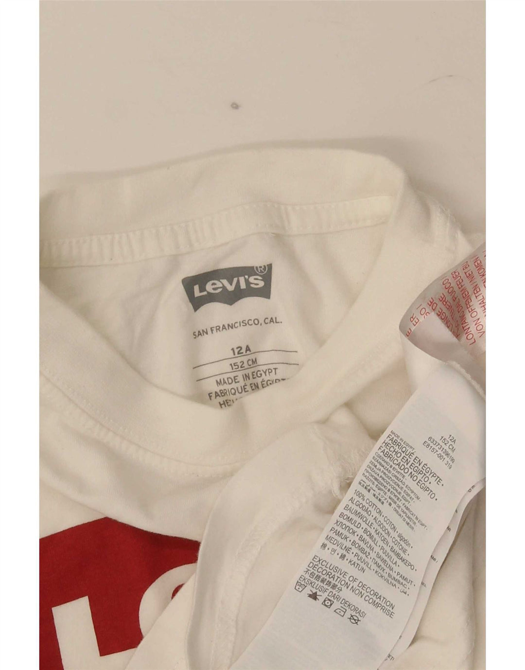 Levi's T-Shirt Graphique Garçon 11-12 ans Blanc Coton