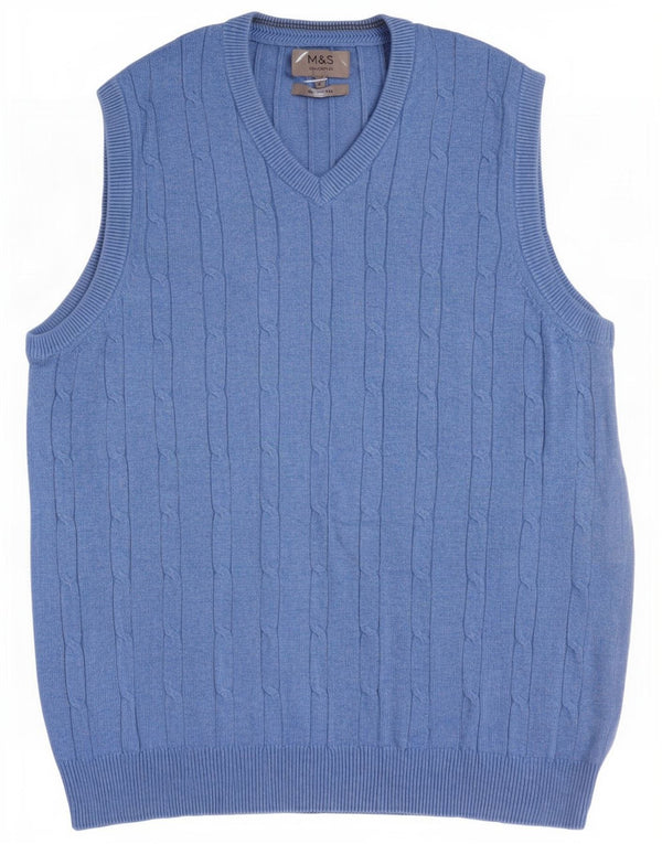 Marks & Spencer Débardeur pour homme en coton bleu petit