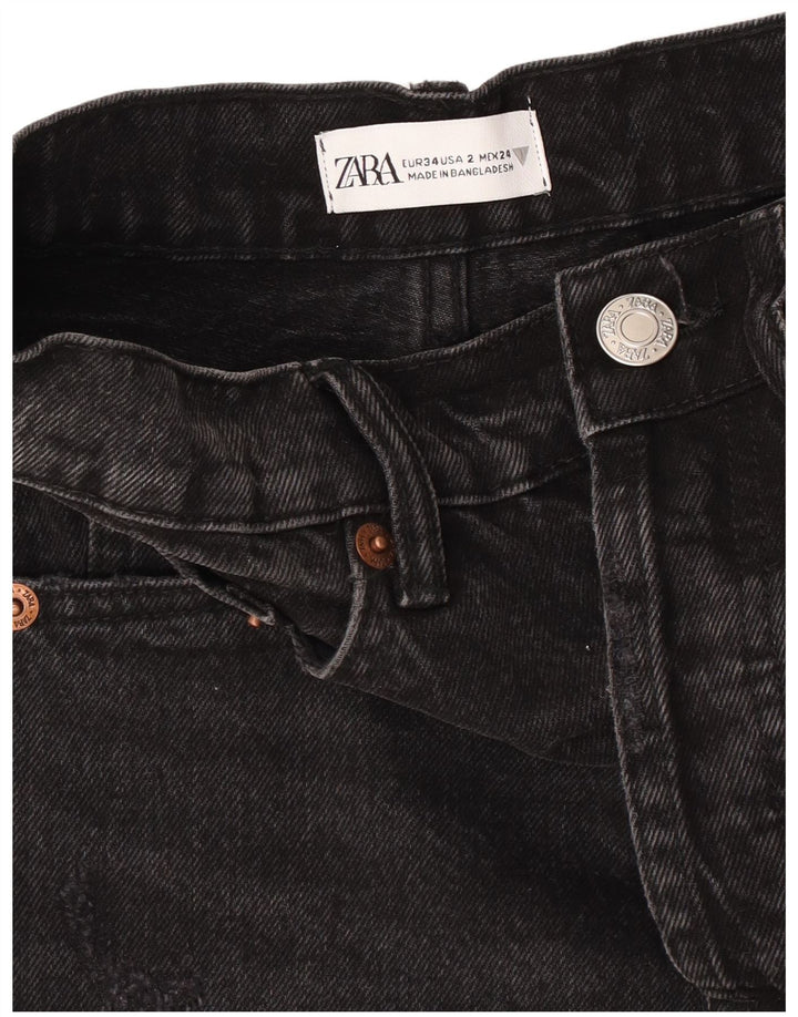 Zara Short en jean pour femme EU 34 2XS W24 Noir