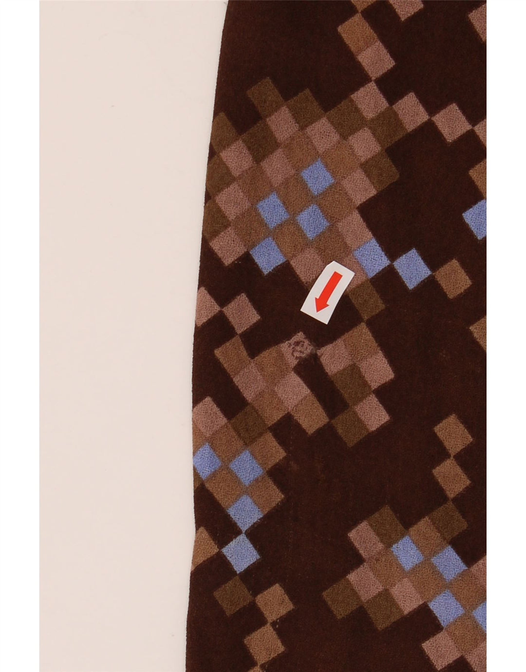 VINTAGE Veste Bomber Femme UK 12 Moyen Brun Géométrique