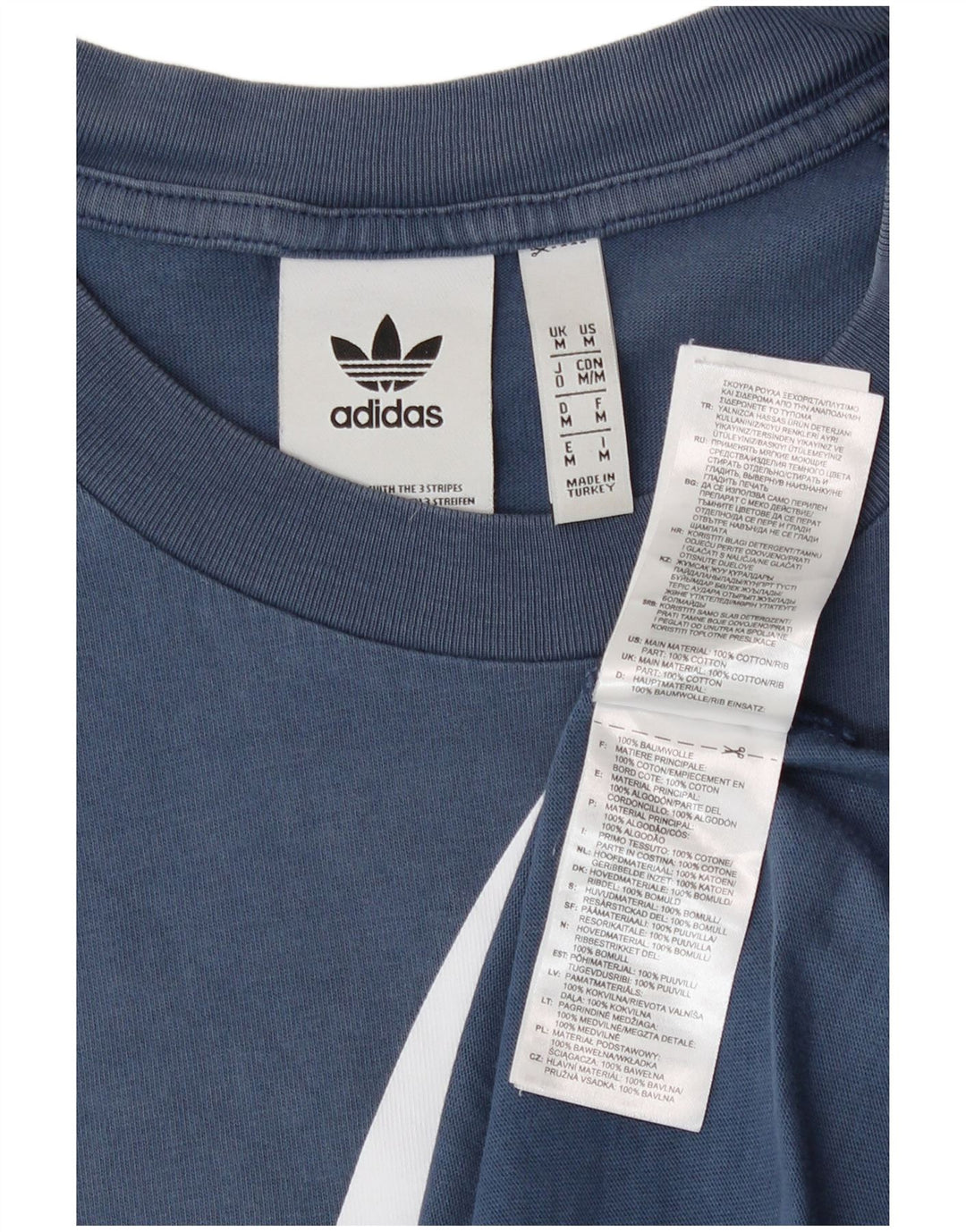Adidas T-Shirt Graphique Homme Bleu Moyen Coton