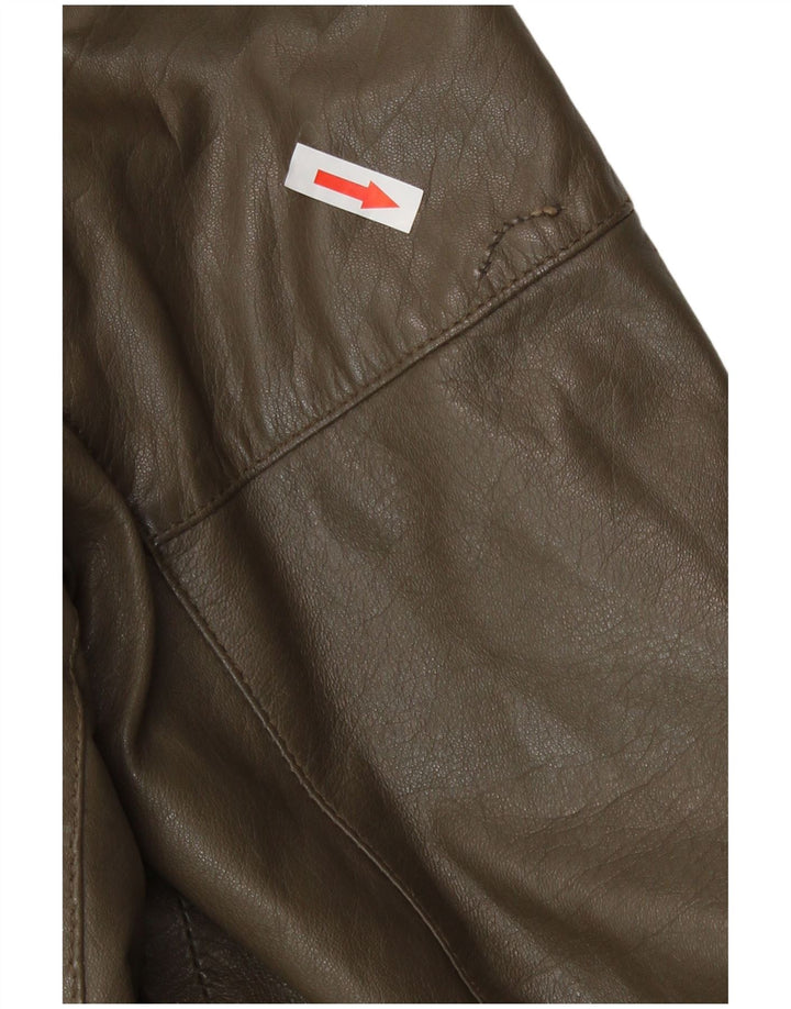 veste en cuir homme vintage IT 50 Grand cuir kaki