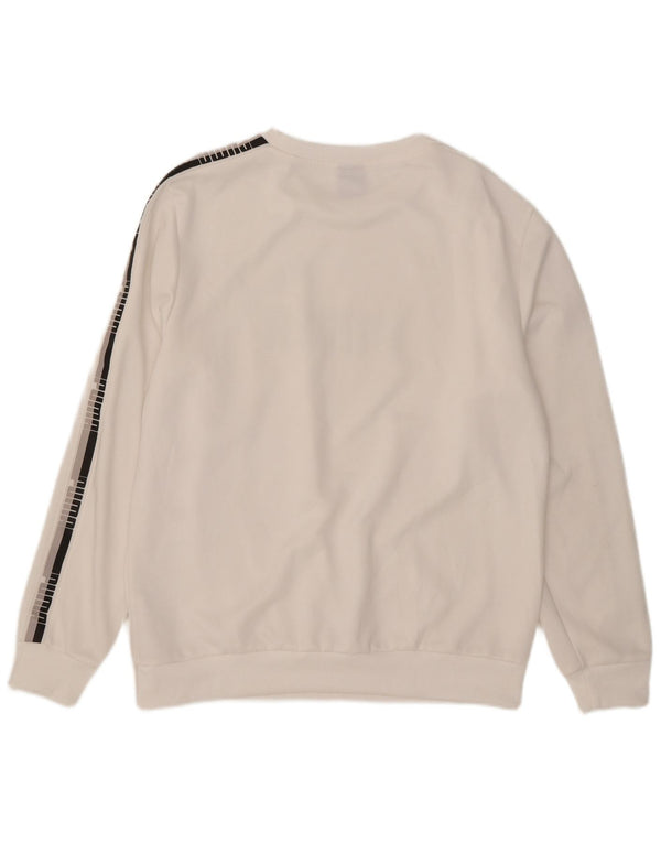 Puma Sweat-shirt graphique pour hommes, grand, blanc, polyester