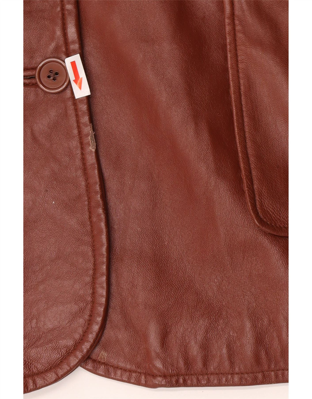 Classics Veste blazer en cuir à 3 boutons pour femme UK 26 5XL Cuir marron