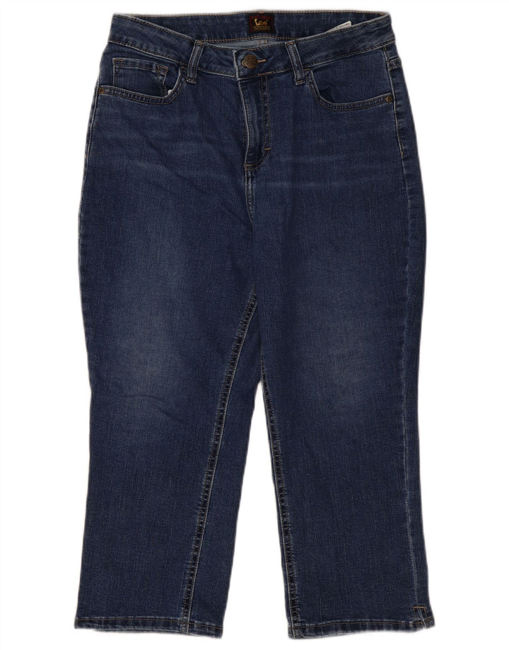 LEE Jean Capri Femme US 10 Large W30 L21 Bleu Coton