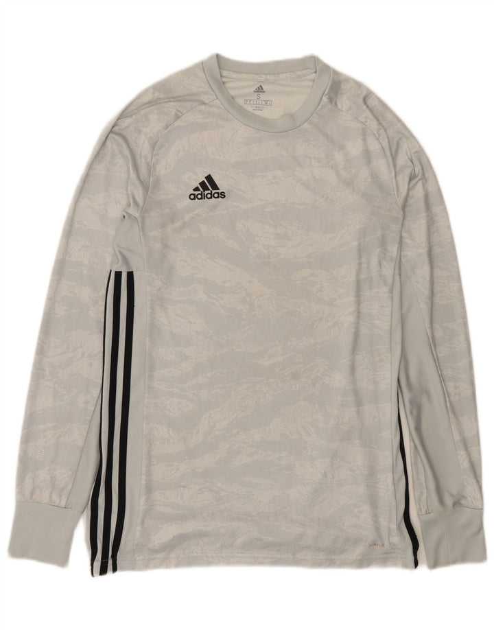 Adidas Hommes Climalite Haut À Manches Longues Petit Gris Camouflage Polyester