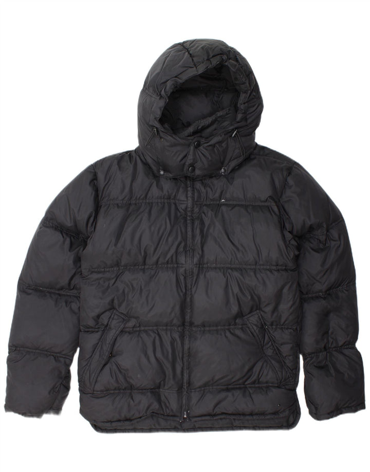 FILA Veste matelassée à capuche pour hommes UK 38 Medium Black Nylon