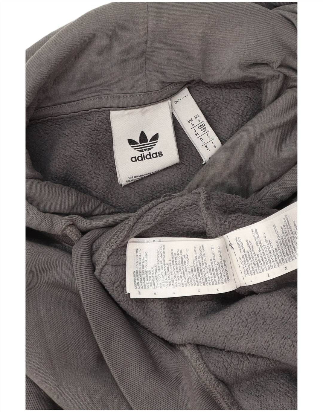 Adidas Pull à capuche pour homme Petit coton gris