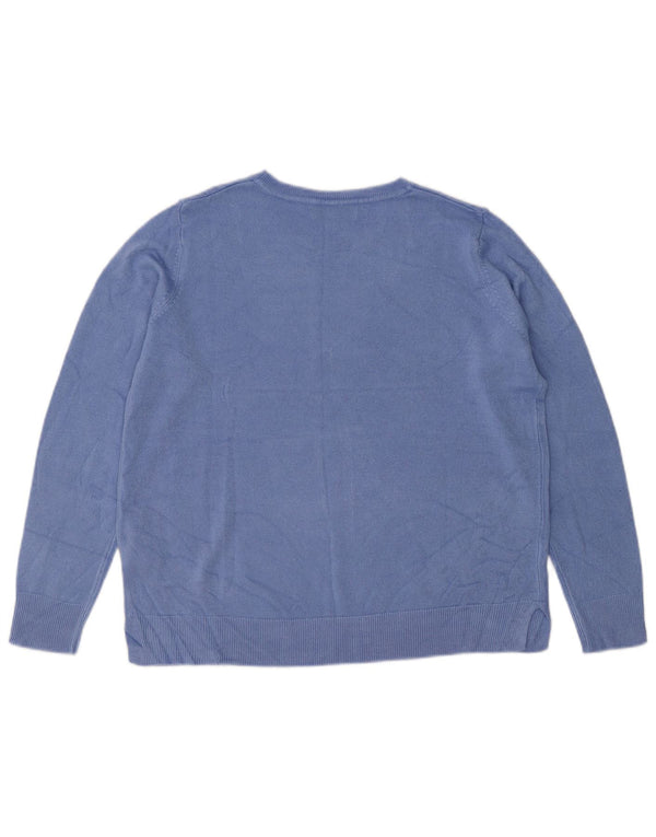 Marks & Spencer Pull col bateau pour femme UK 14 Grand Bleu Acrylique