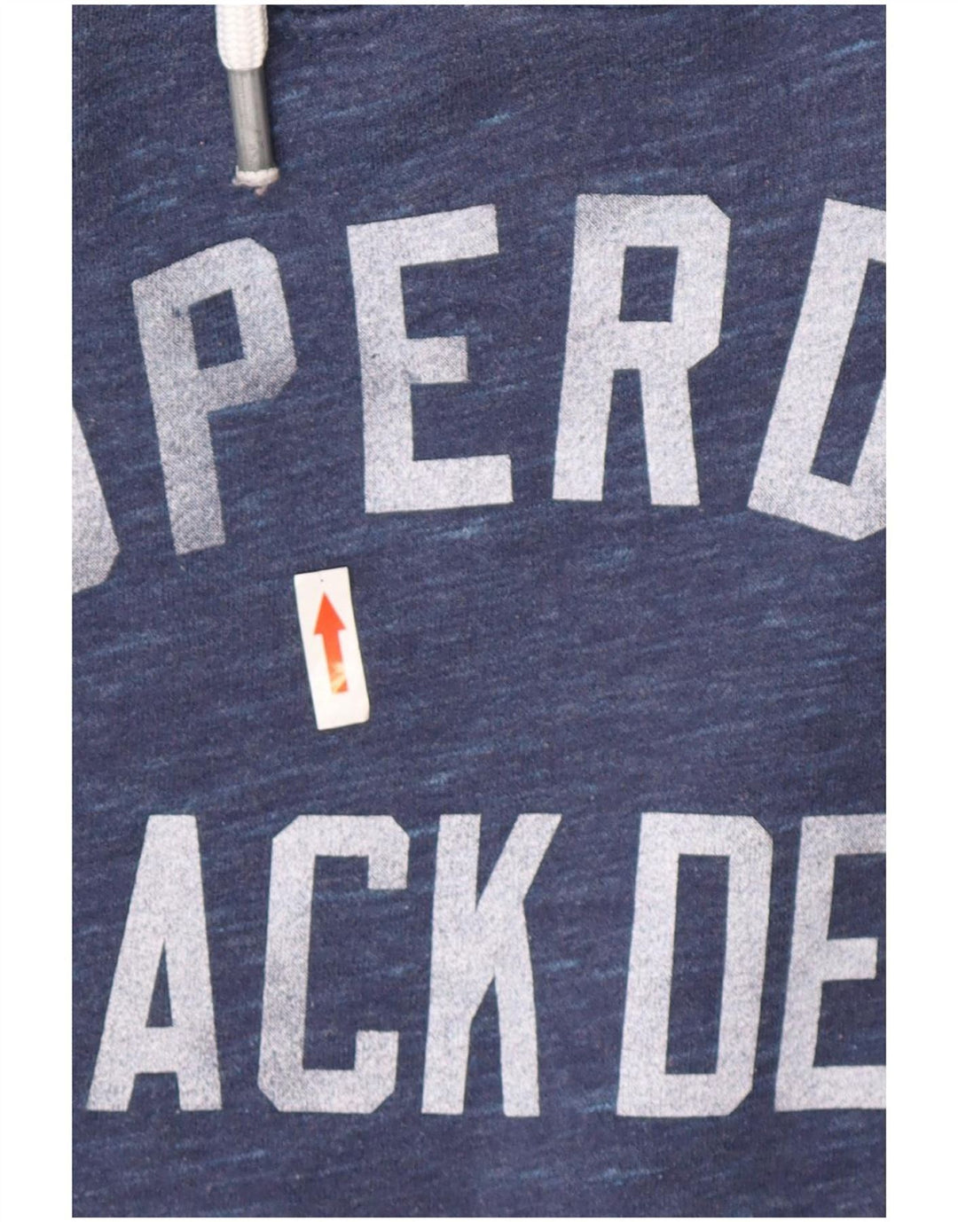 Superdry Pull à capuche graphique en coton moucheté bleu marine moyen