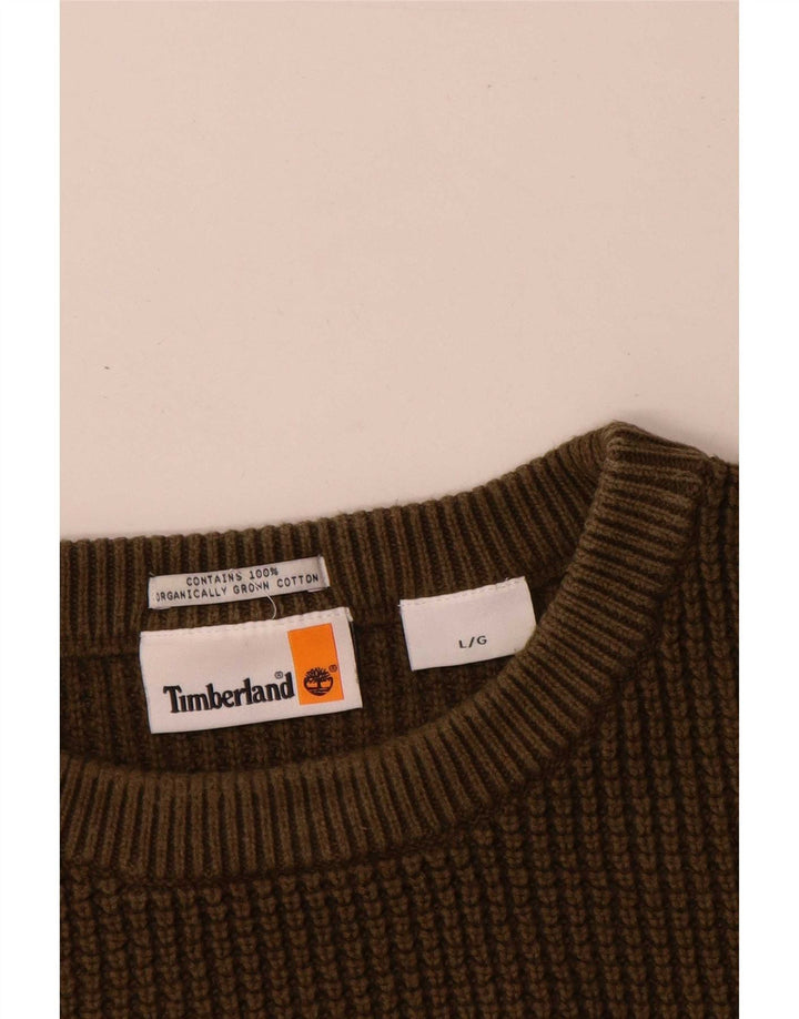 Timberland Pull à col rond pour homme en coton kaki Large