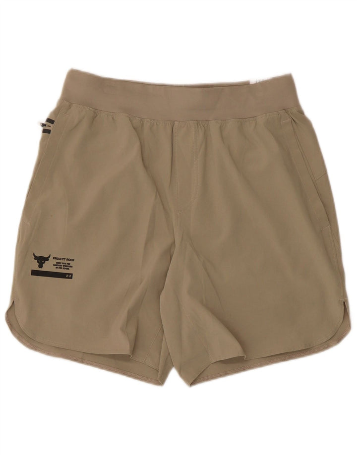 Under Armour Short de Sport Homme Kaki Moyen Polyester