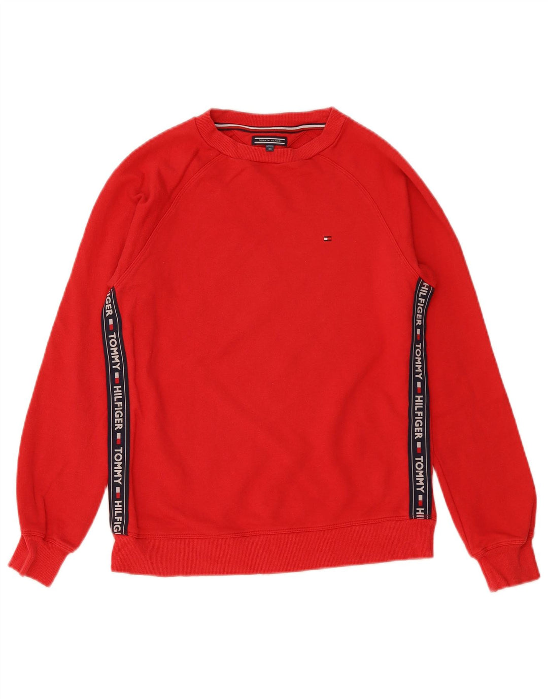 TOMMY HILFIGER Sweat-shirt graphique pour homme XS en coton color block rouge