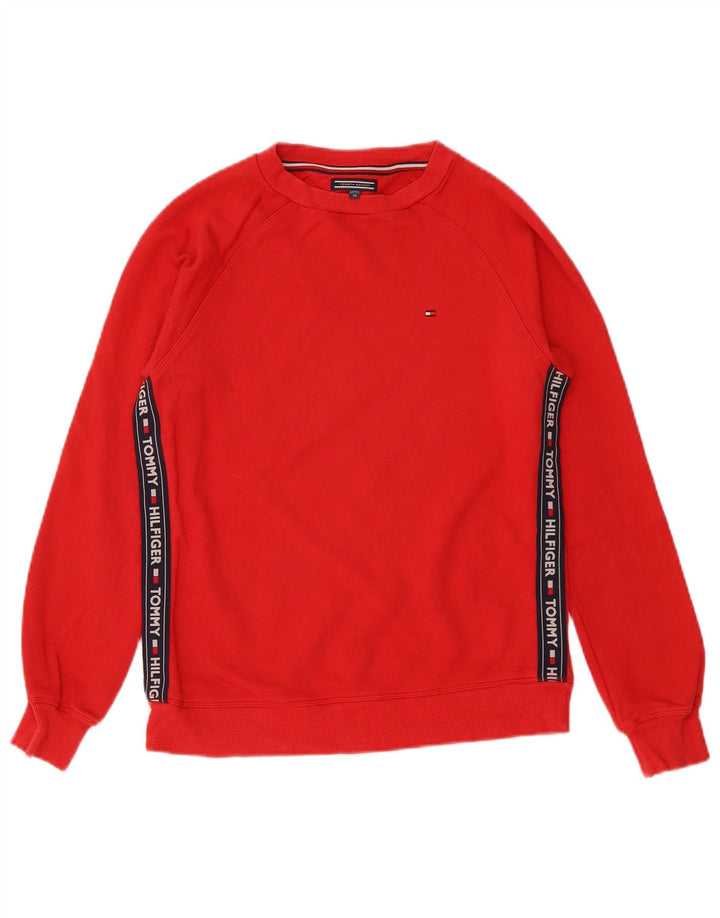 TOMMY HILFIGER Sweat-shirt graphique pour homme XS en coton color block rouge