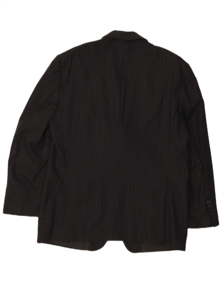 PIERRE CARDIN Veste Blazer 2 Boutons Homme UK 38 Medium Black Pinstripe