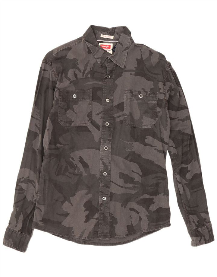 Wrangler Chemise Homme Gris Moyen Camouflage Coton