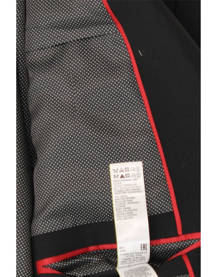 Marks & Spencer Veste blazer à 2 boutons pour homme UK 48 2XL Laine noire