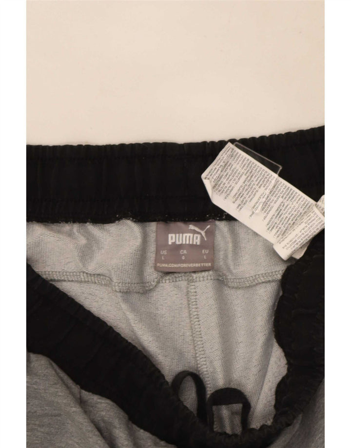 Puma Short de Sport Homme Large Gris Colorblock Cotton