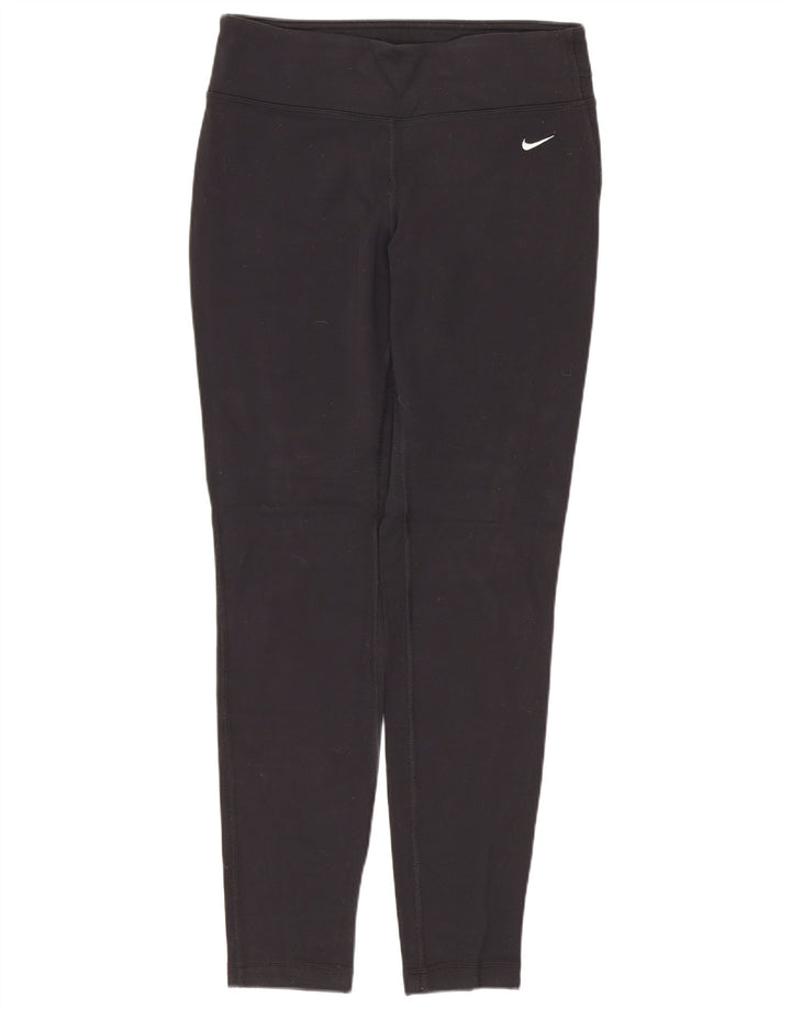 NIKE Legging Dri Fit pour femme UK 12 Nylon noir moyen