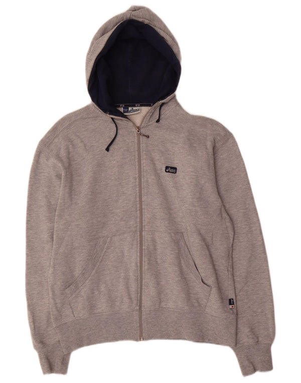 Asics Mens Zip Hoodie Sweater Small Grey Flecked