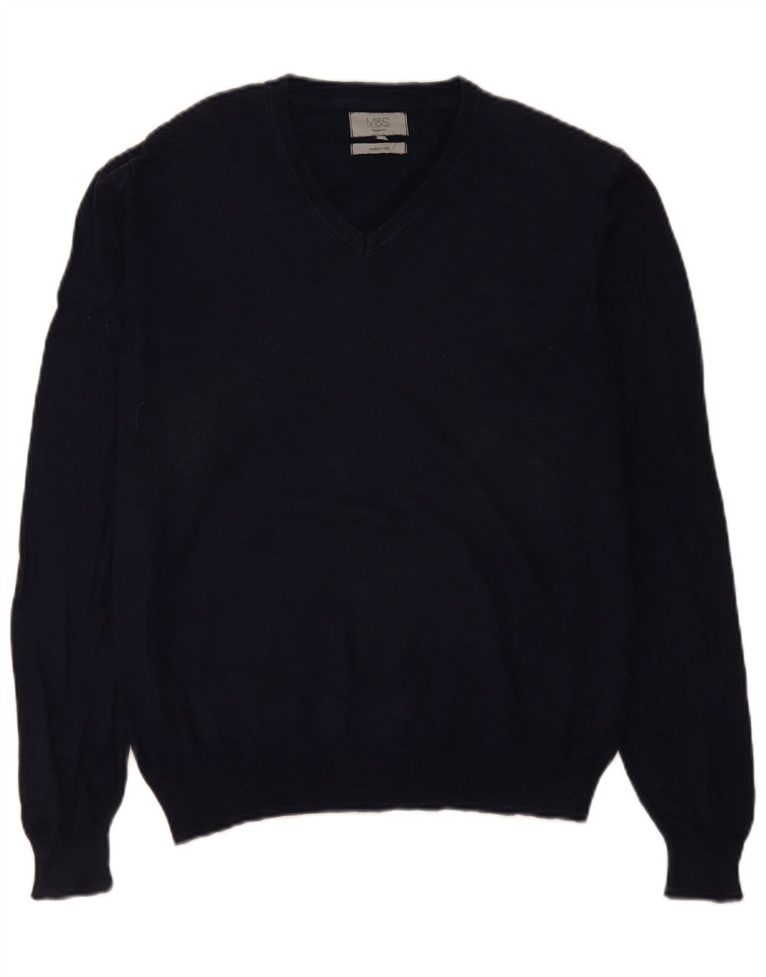 Marks & Spencer Pull Regular Fit Col V Homme Bleu Marine Moyen