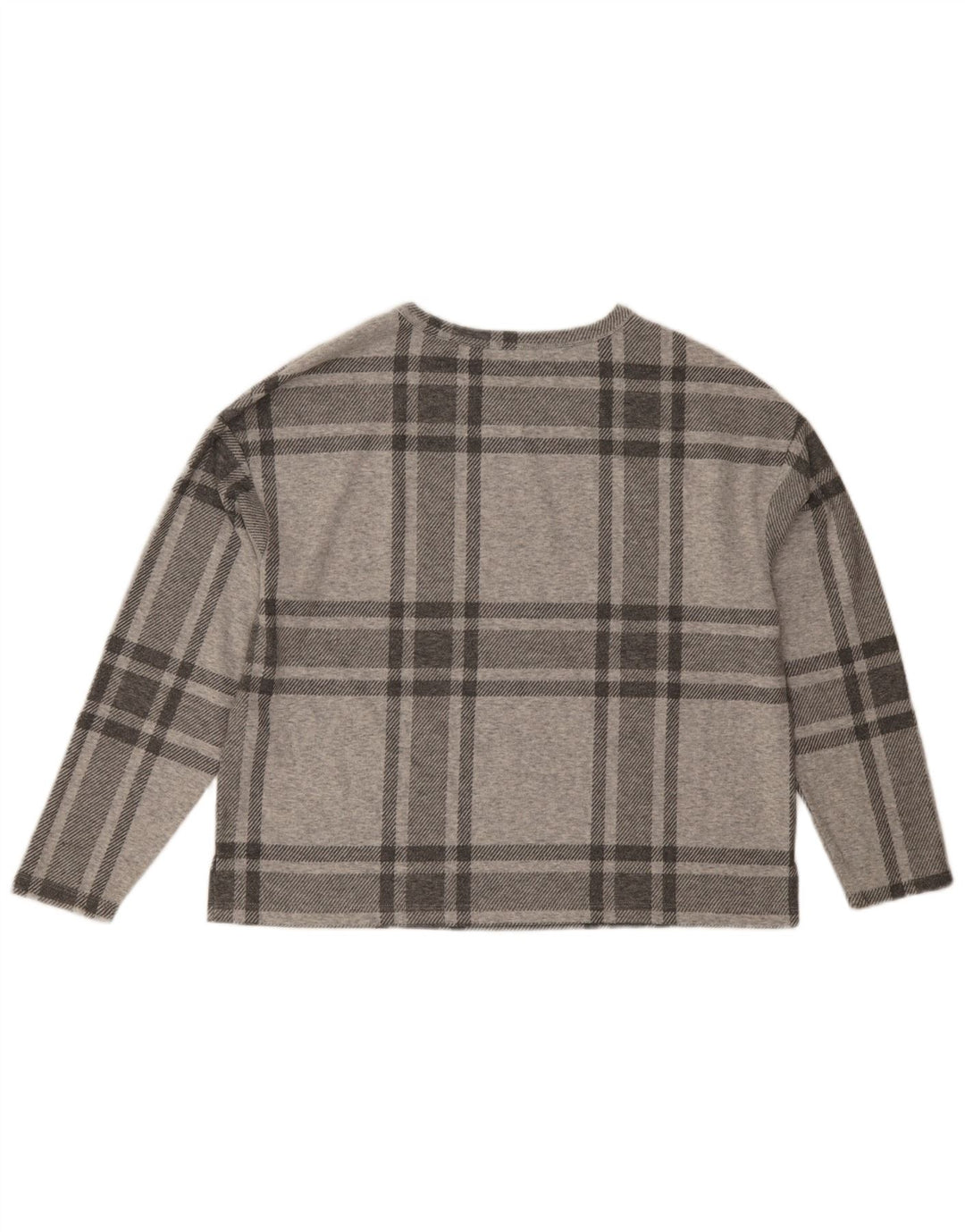 Marks & Spencer Haut Femme Manches Longues UK 44 Grand Gris Plaid Polyester