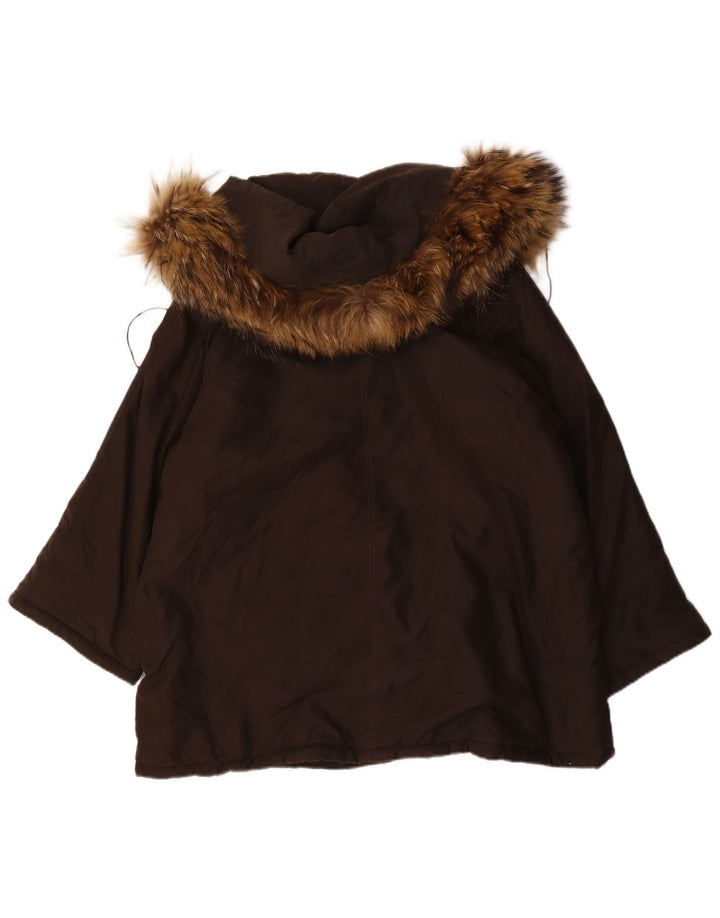 Max Mara Parka surdimensionnée à capuche pour femme UK 8 Small Marron
