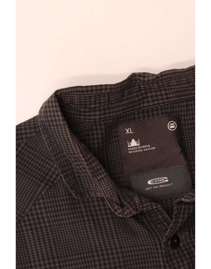 G-Star Chemise graphique XL en coton vichy gris pour homme