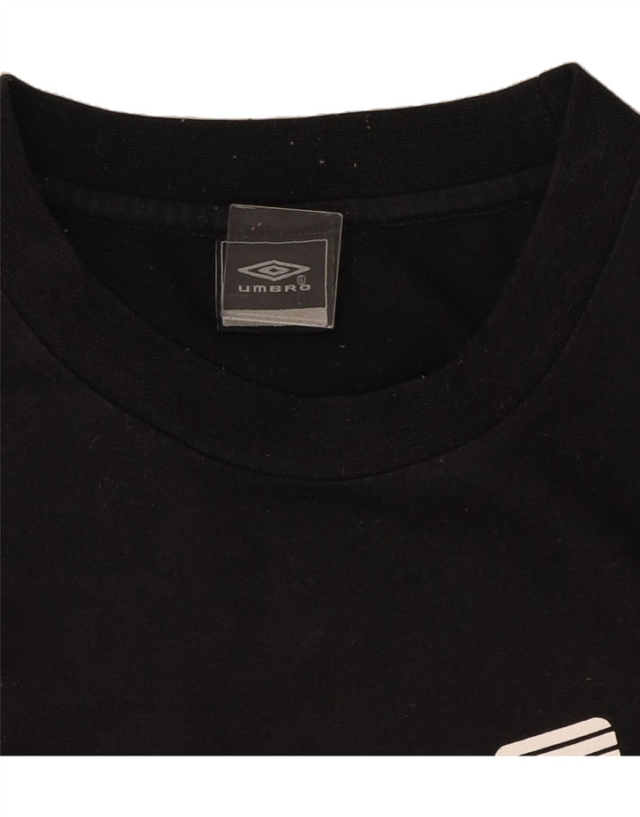 UMBRO Mens Graphic T-Shirt Top XL Black Cotton Vintage Umbro and Second-Hand Umbro from Messina Hembry 