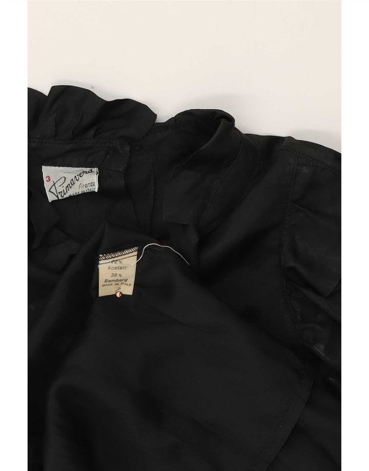Primavera Firenze Chemisier surdimensionné à manches longues pour femme US 3 XS Noir